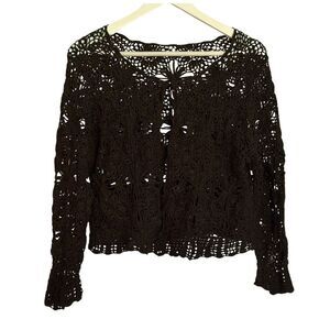 Vintage Black Crochet Cardigan